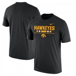 Black 2017 Staff Team Iowa Hawkeyes Dri-Fit T-shirt
