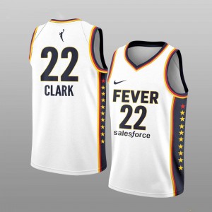 #22 Caitlin Clark Indiana Fever Mens Explorer Edition Fast Break Stitched Jersey - White