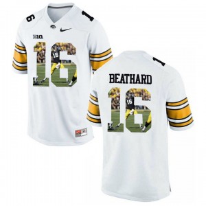 Iowa Hawkeyes C.J. Beathard #16 Printing Player Portrait Premier Football Jersey - White