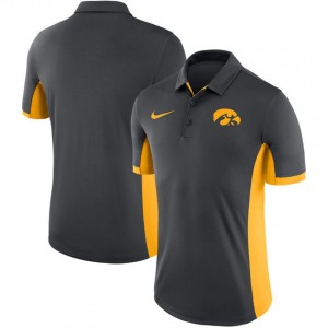 Anthracite Nike Iowa Hawkeyes Evergreen Button-Up Dri-Fit Polo