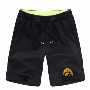 Iowa Hawkeyes College Banded Bottom Distressed Short Sandbeach Pants - Black