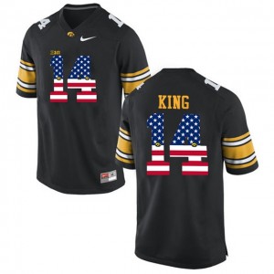 S-XXXL Football Desmond King Iowa Hawkeyes #14 Limited Men's Black 2017 US Flag College Jersey