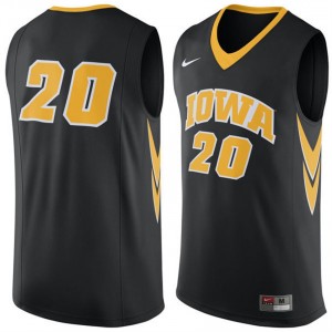 Men's Iowa Hawkeyes Premier Tank Top Jersey Black #20 Basketball 