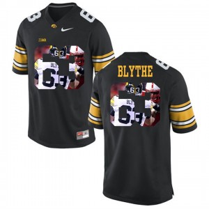 S-3XL Football Austin Blythe Iowa Hawkeyes #63 Limited Black College Player Painting Jersey