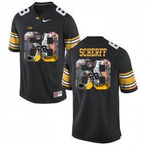 Iowa Hawkeyes Brandon Scherff #68 Limited College Player Painting Football Jersey - Black