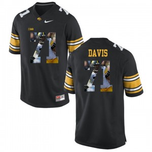 S-3XL Football Carl Davis Iowa Hawkeyes #71 Limited Black College Player Painting Jersey