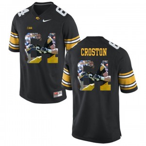 College Player Painting Black Limited Football #64 Cole Croston Iowa Hawkeyes Jersey