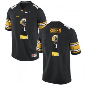 S-3XL Football Marshall Koehn Iowa Hawkeyes #1 Limited Black College Player Painting Jersey