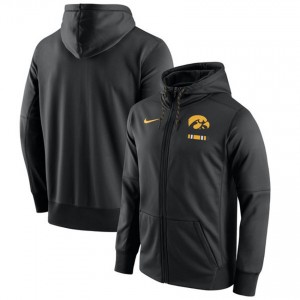 Men's Iowa Hawkeyes Performance Full-Zip Hoodie Black Team Logo Purity Color 