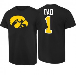 Iowa Hawkeyes Men's Number 1 Dad Short Sleeve T-Shirt - Black