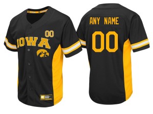 Men's Iowa Hawkeyes Jersey Black Baseball Team Performance Strike Zone College Custom 