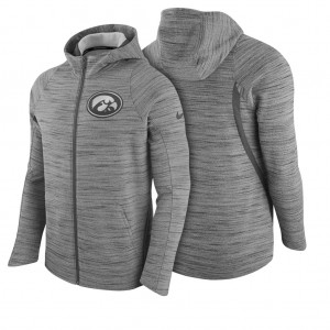 S-3XL Iowa Hawkeyes Elite Men's Charcoal Hyper Full-Zip Hoodie