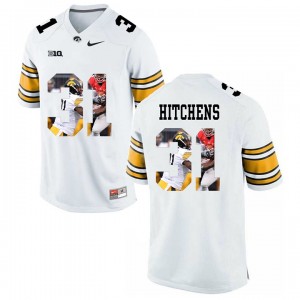 #31 Anthony Hitchens Iowa Hawkeyes Jersey Limited White College Player Painting Football 