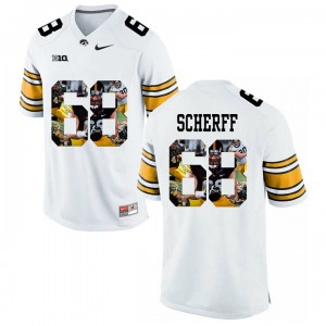 Iowa Hawkeyes Brandon Scherff #68 Limited College Player Painting Football Jersey - White