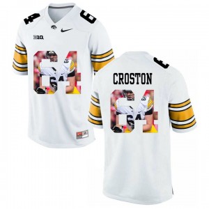 #64 Cole Croston White Limited College Player Painting Football Iowa Hawkeyes Jersey