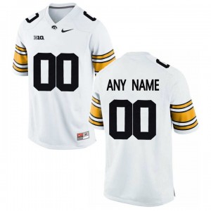 Men's Iowa Hawkeyes Jersey Limited White College Customized Football 
