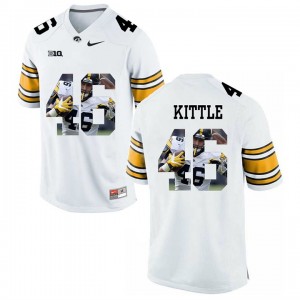 #46 George Kittle Iowa Hawkeyes Jersey Limited White College Player Painting Football 