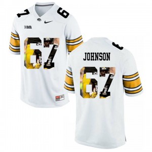 #67 Jaleel Johnson White Limited College Player Painting Football Iowa Hawkeyes Jersey