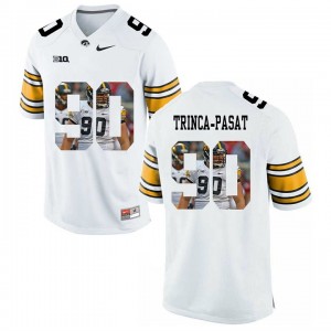 Louis Trinca-Pasat Iowa Hawkeyes Jersey White #90 Limited Football College Player Painting 