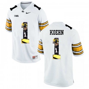 Iowa Hawkeyes #1 Marshall Koehn White Limited College Player Painting Football Jersey