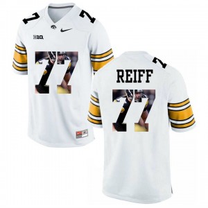 #77 Riley Reiff Iowa Hawkeyes Jersey Limited White College Player Painting Football 