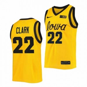 #22 Caitlin Clark Iowa Hawkeyes Mens College Basketball Official Jersey - Gold