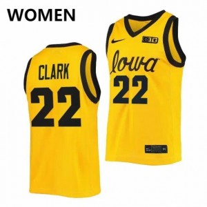 #22 Caitlin Clark Iowa Hawkeyes Womens College Basketball High School Jersey - Gold