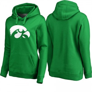 Women's Iowa Hawkeyes Kelly Green St. Patrick Day Pullover Hoodie