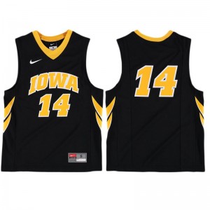 Youth Iowa Hawkeyes Performance Jersey Black #14 Basketball 