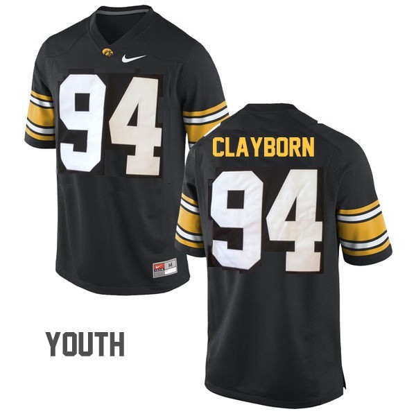 94 Adrian Clayborn Black Youth Iowa Hawkeyes Jersey - Shop by ...